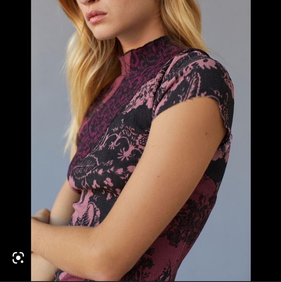 UO Nina Spliced Bodycon Mock Neck Mini Dress Sz S - Picture 3 of 5